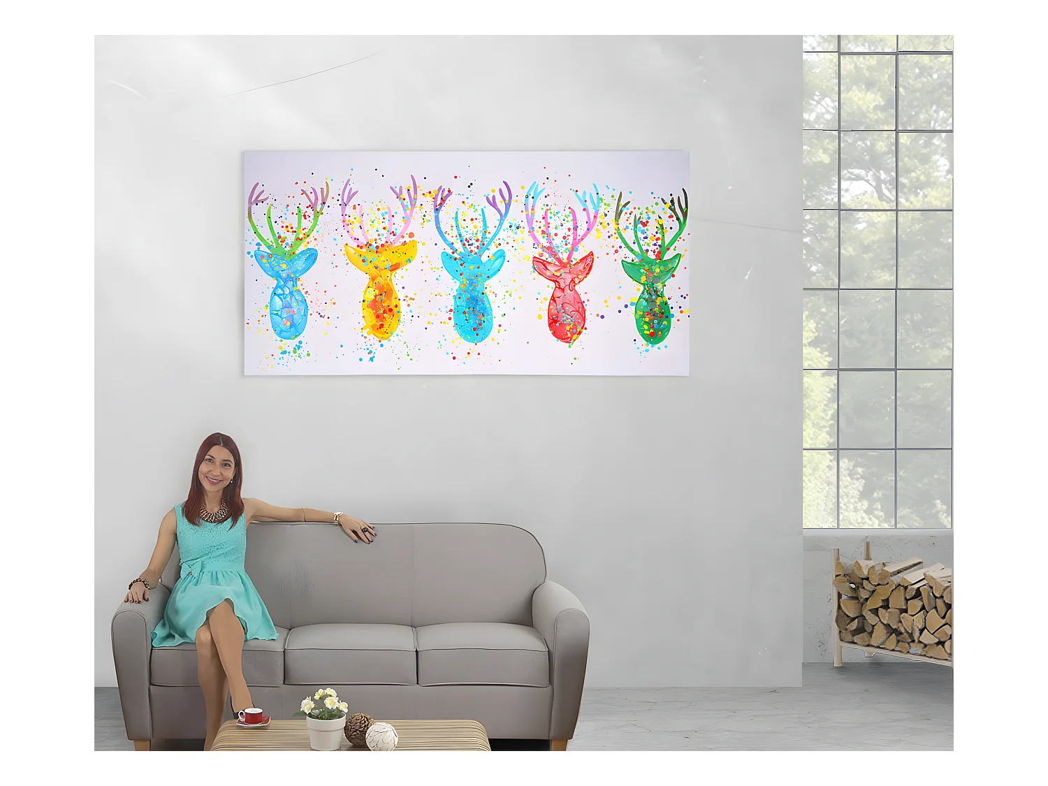 Olieverfschilderij Herten II, handgeschilderd