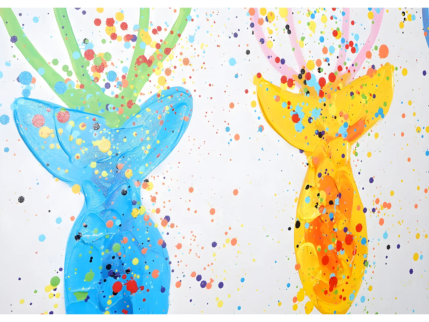 Peinture à l'huile Cerfs II peinte à la main