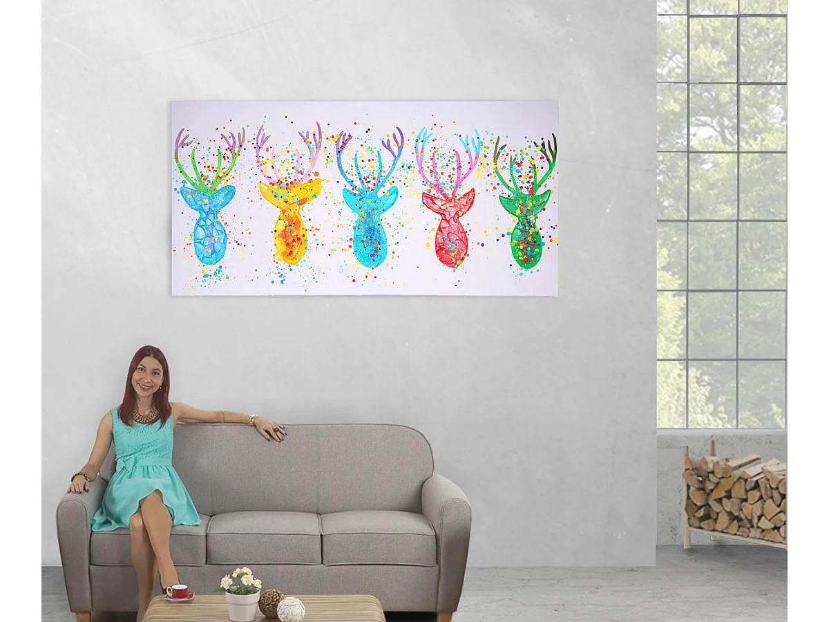 Ölgemälde Hirsche II handgemalt