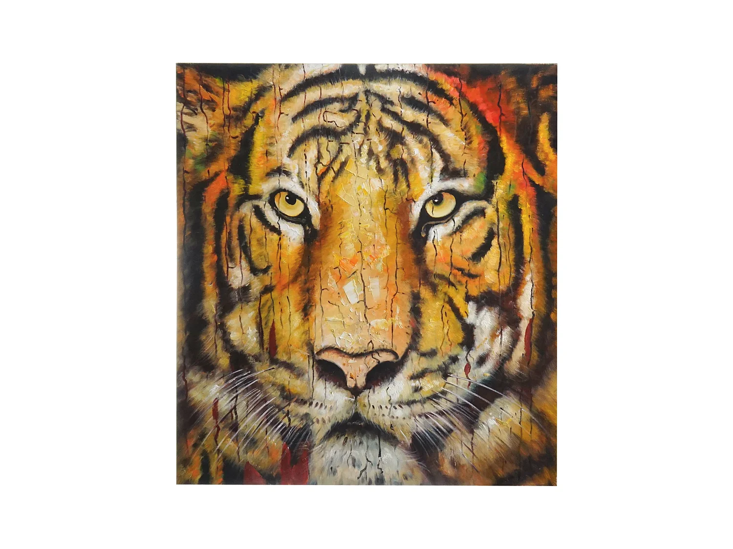Peinture à l'huile réalisée à la main sur le thème du tigre