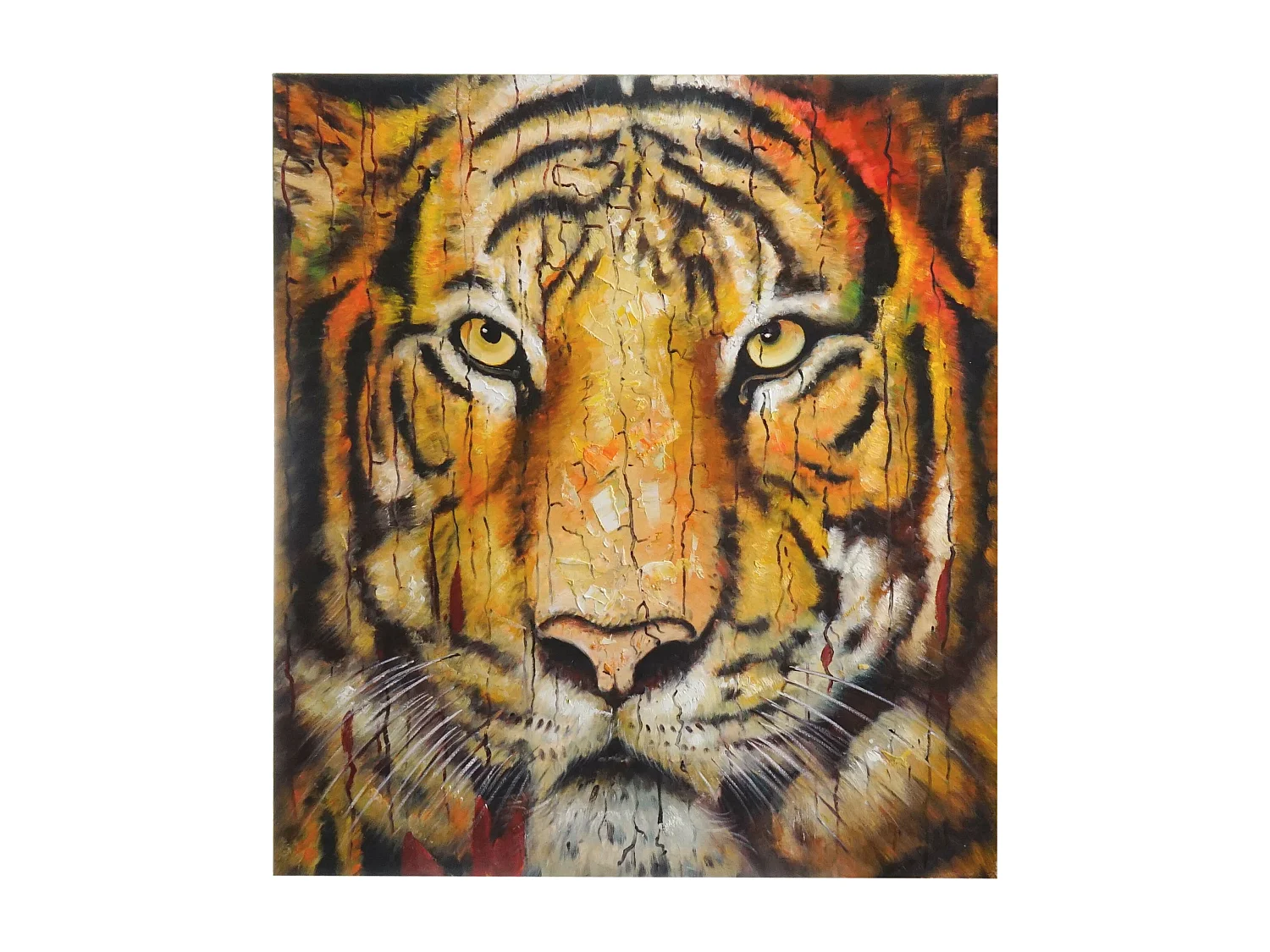 Peinture à l'huile réalisée à la main sur le thème du tigre