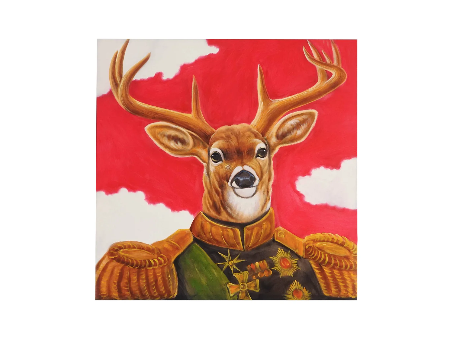 Peinture à l'huile Cerf peinte à la main