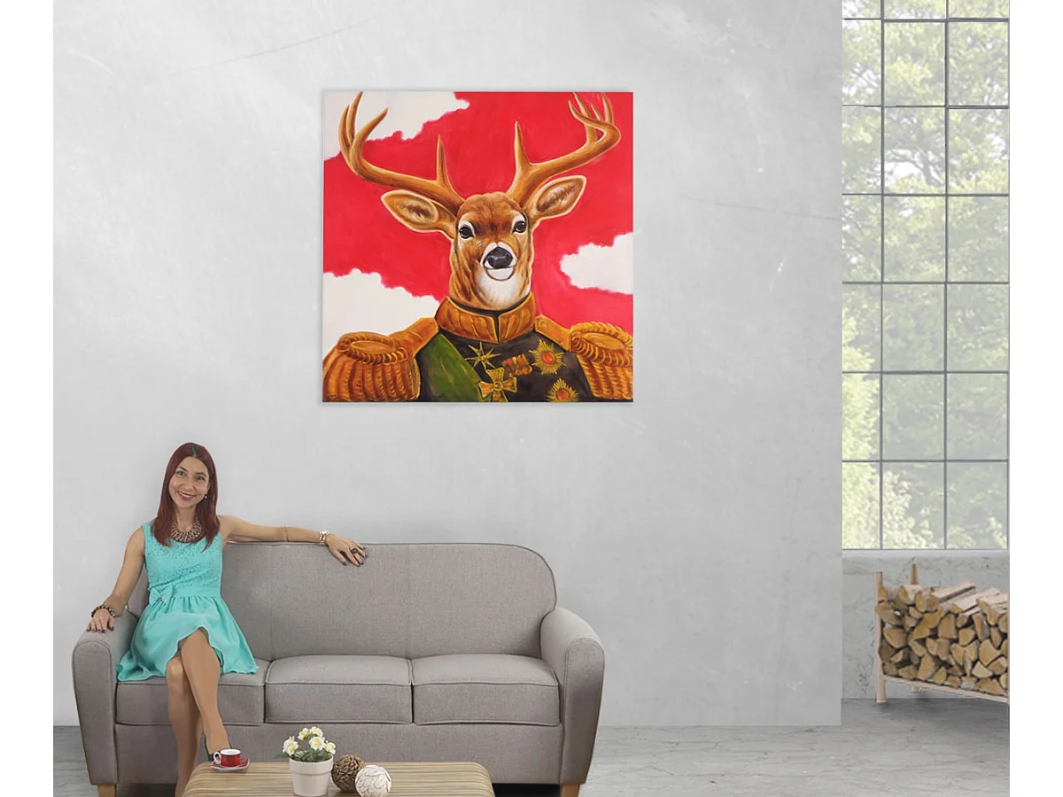 Ölgemälde Hirsch handgemalt