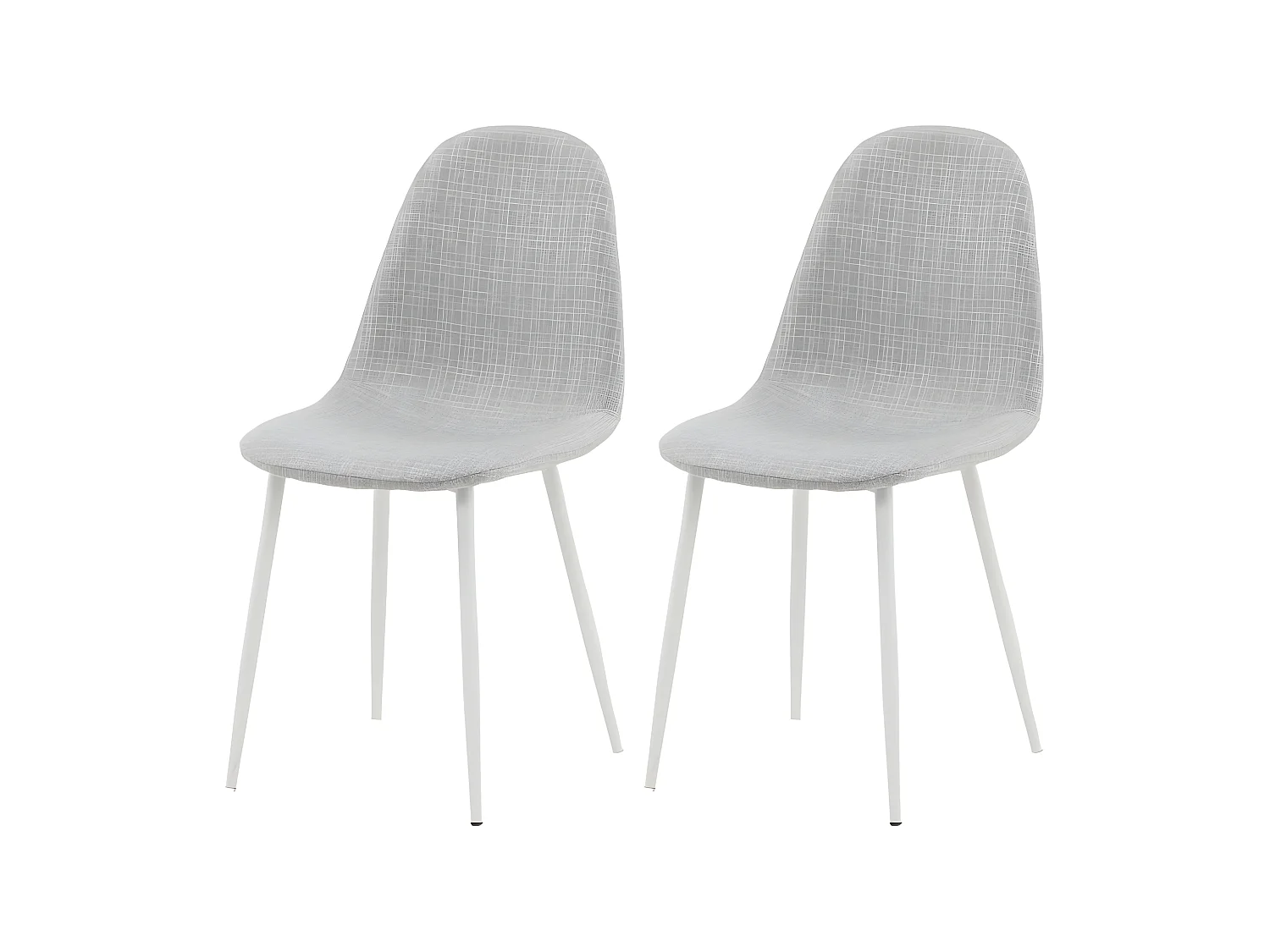 Chaises à manger lot de 2 Polar polyester gris/blanc