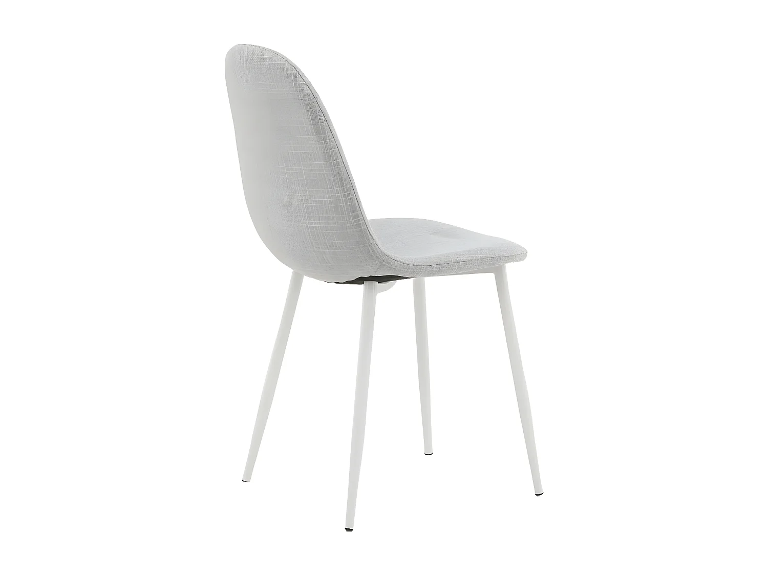 Juego de 2 sillas de comedor Polar en poliéster gris/blanco con diseño moderno y acolchado suave