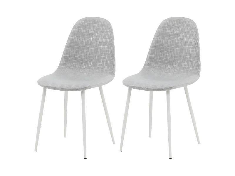 Chaises à manger lot de 2 Polar polyester gris/blanc
