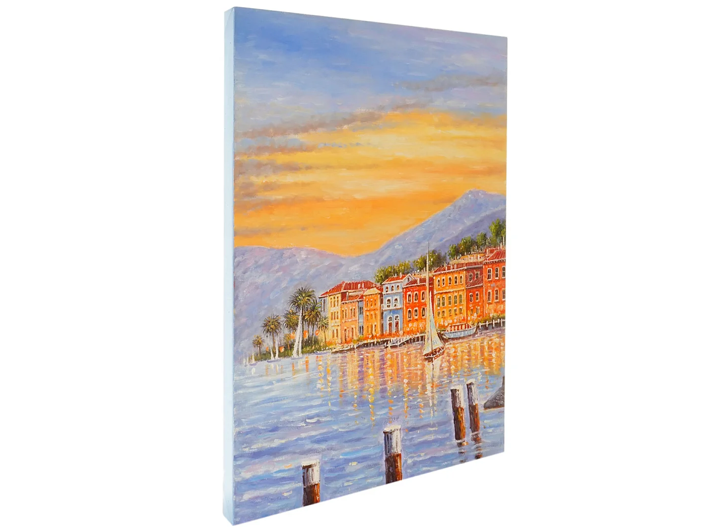 Olieverfschilderij kust, handgeschilderd