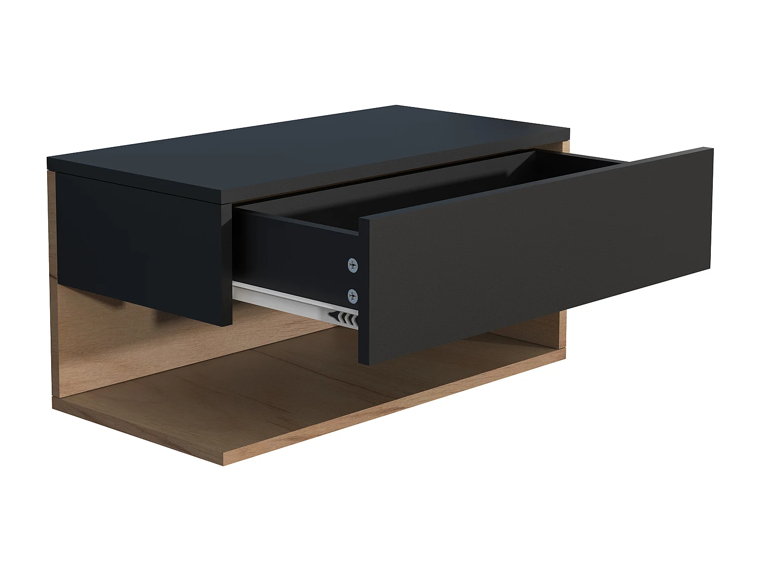 mesa de cabeceira Usal Preto/carvalho de mel A. 30 x L. 60 x P. 32 cm