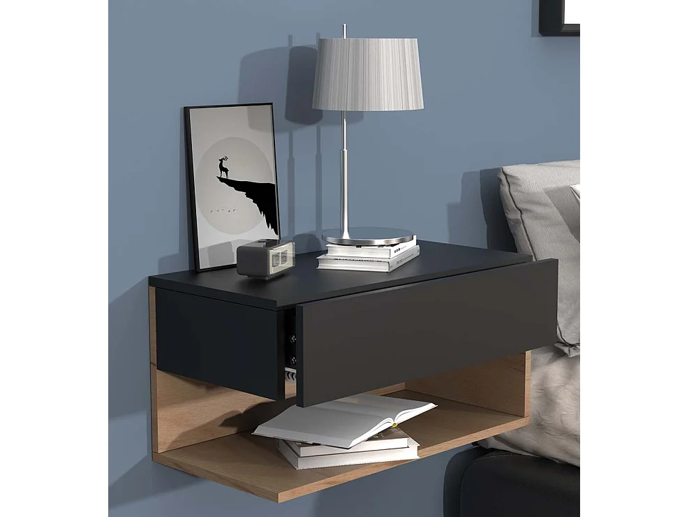 Drewniana ściana wisząca stolik nocny Usal XL 60cm