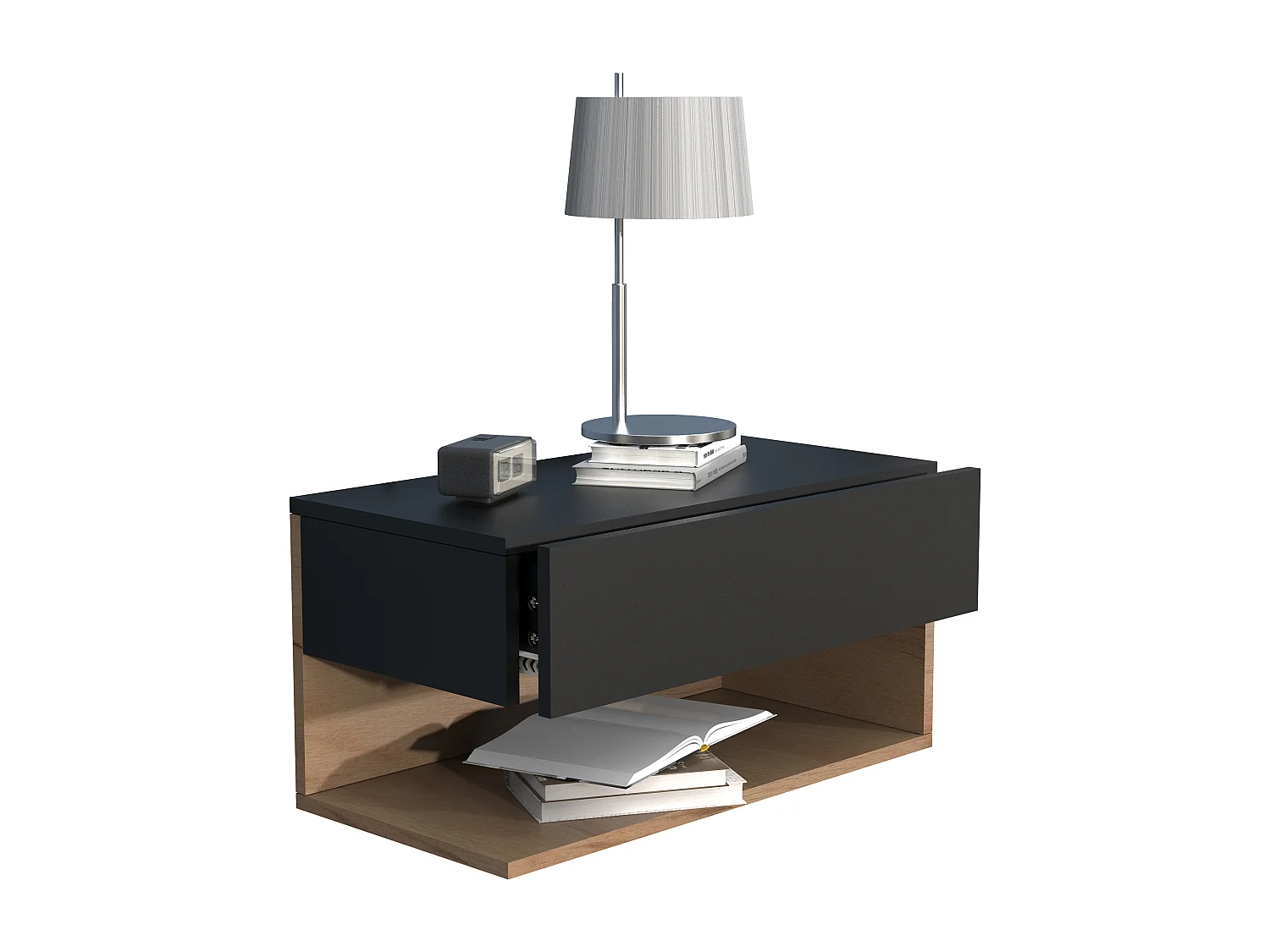 Drewniana ściana wisząca stolik nocny Usal XL 60cm