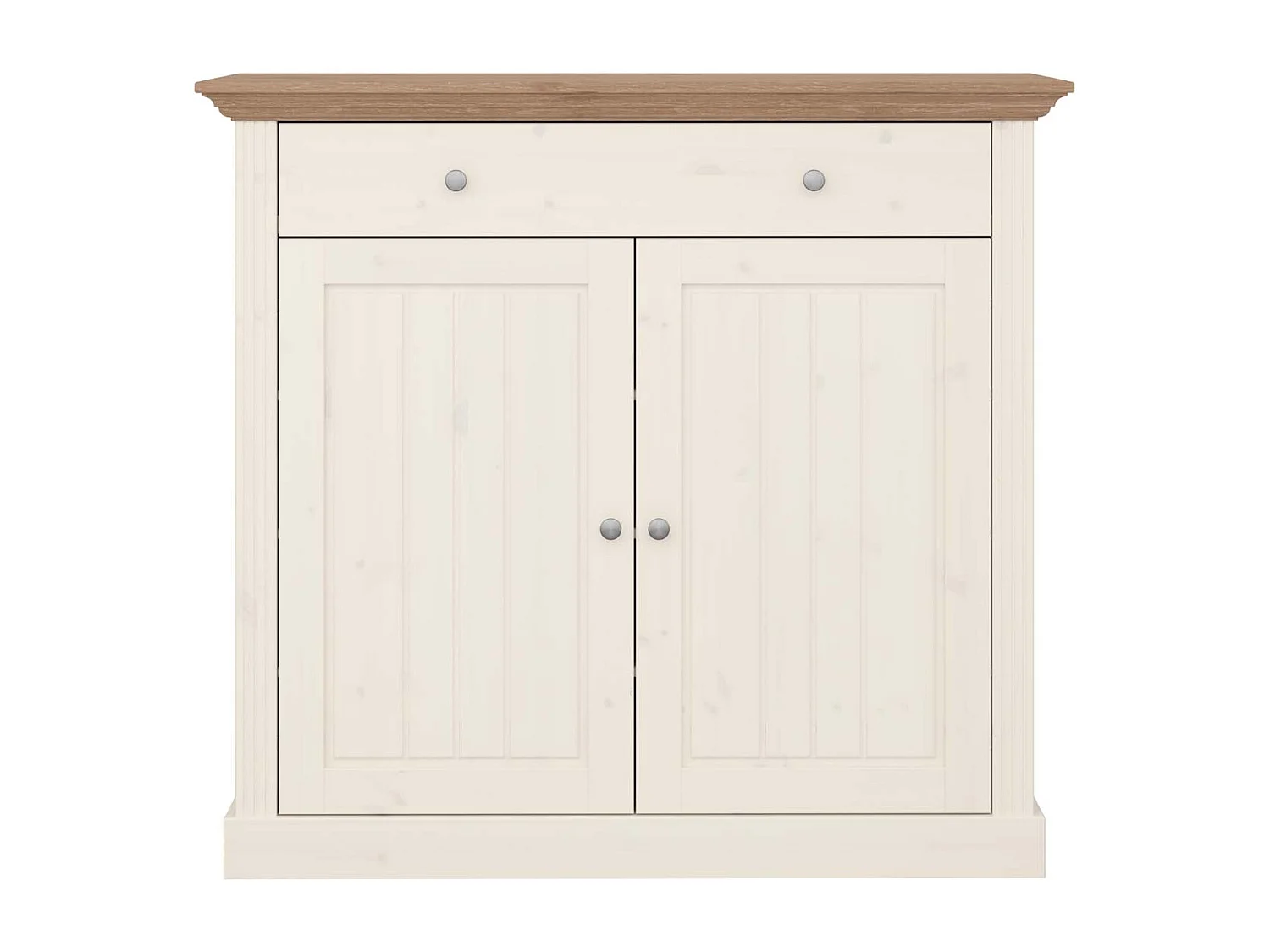 Lisa meuble à chaussures 2 portes, 1 tiroir de couleur crème.