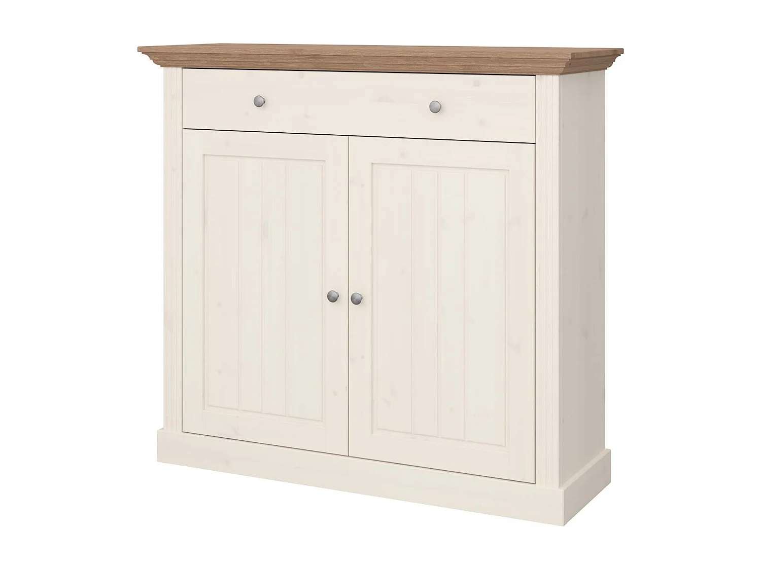 Lisa meuble à chaussures 2 portes, 1 tiroir de couleur crème.