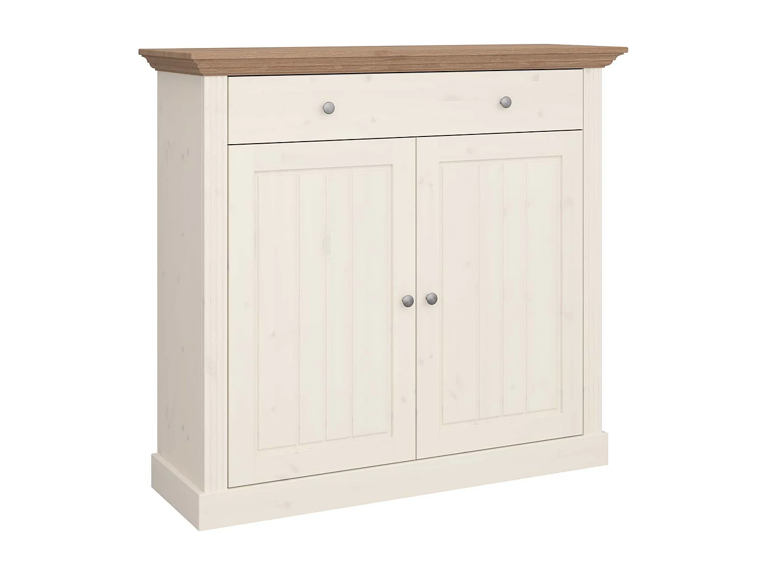 Lisa meuble à chaussures 2 portes, 1 tiroir de couleur crème.