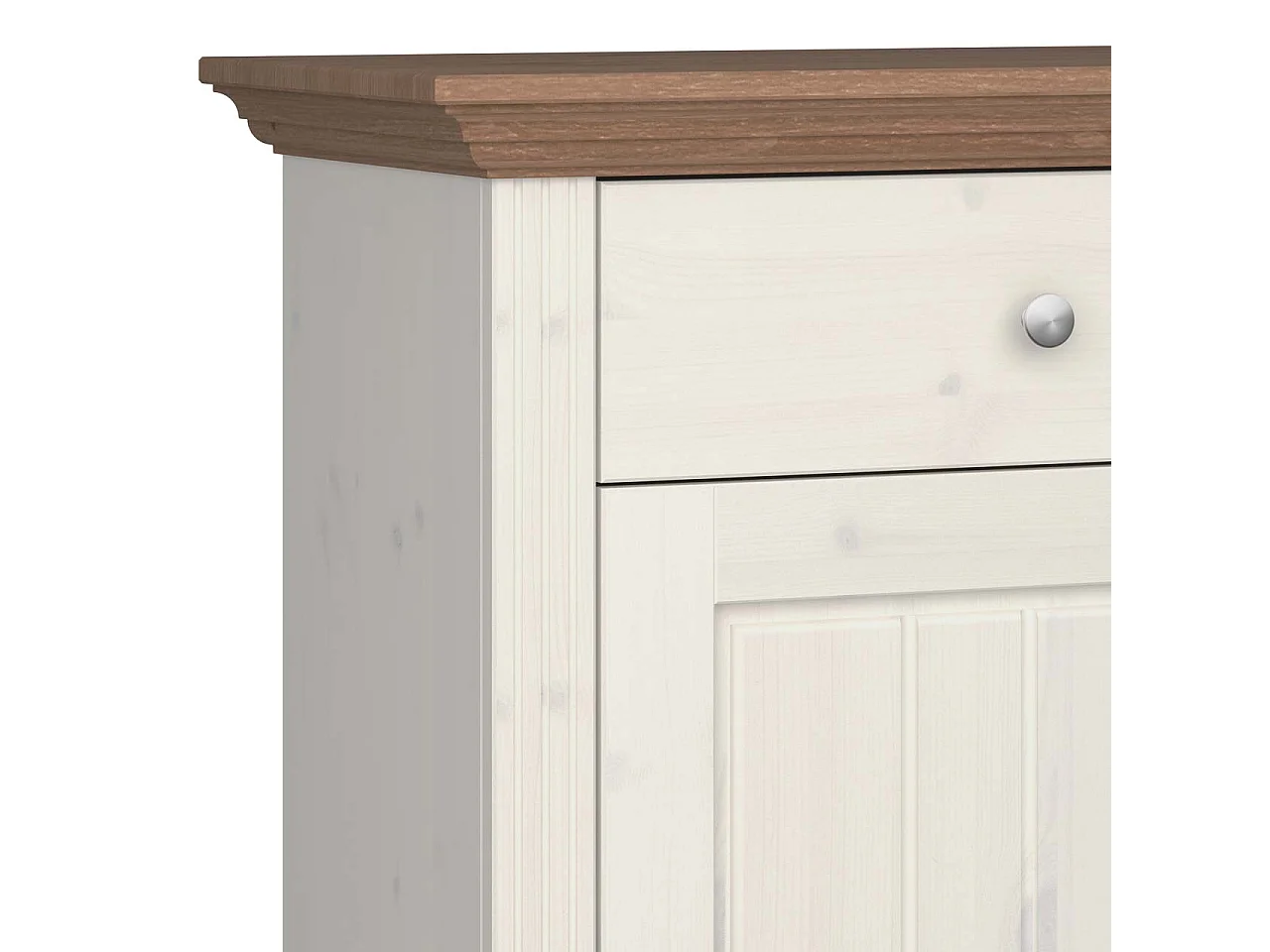 Lisa meuble à chaussures 2 portes, 1 tiroir de couleur crème.