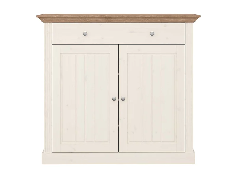 Lisa meuble à chaussures 2 portes, 1 tiroir de couleur crème.