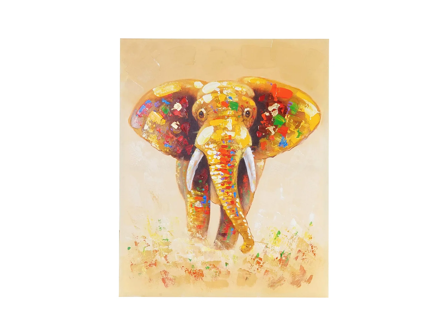 Peinture à l'huile Eléphant peinte à la main