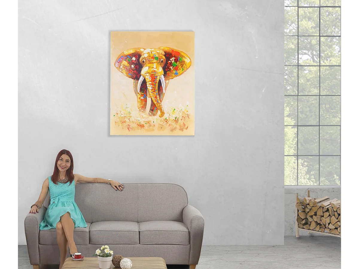 Ölgemälde Elefant handgemalt