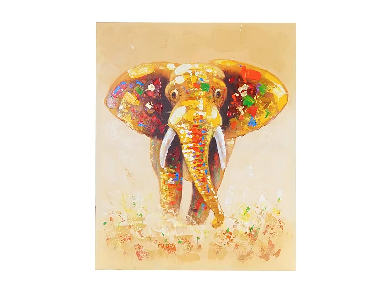 Olieverfschilderij olifant, handgeschilderd