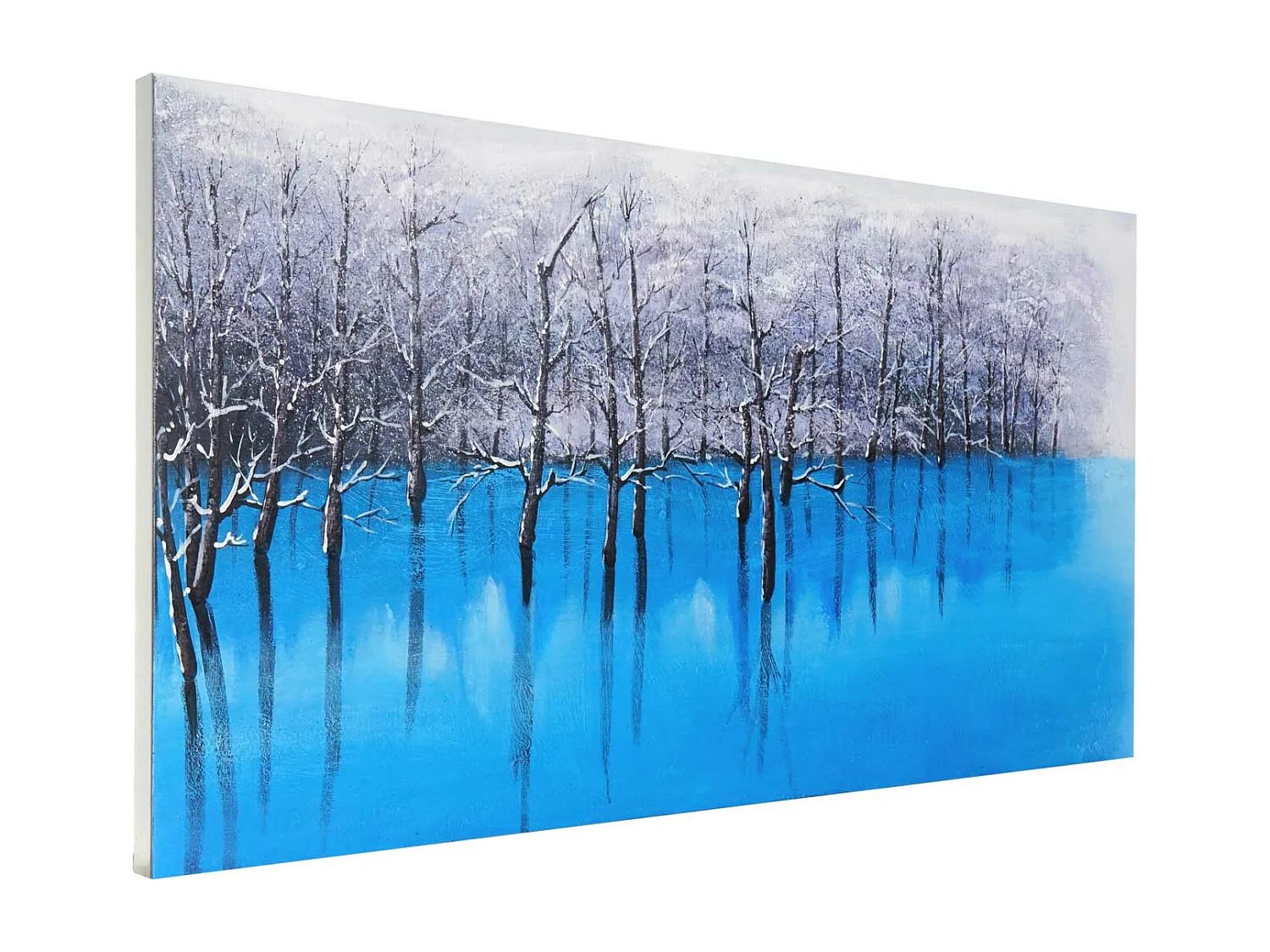 Olieverfschilderij Blauwe meer, handgeschilderd