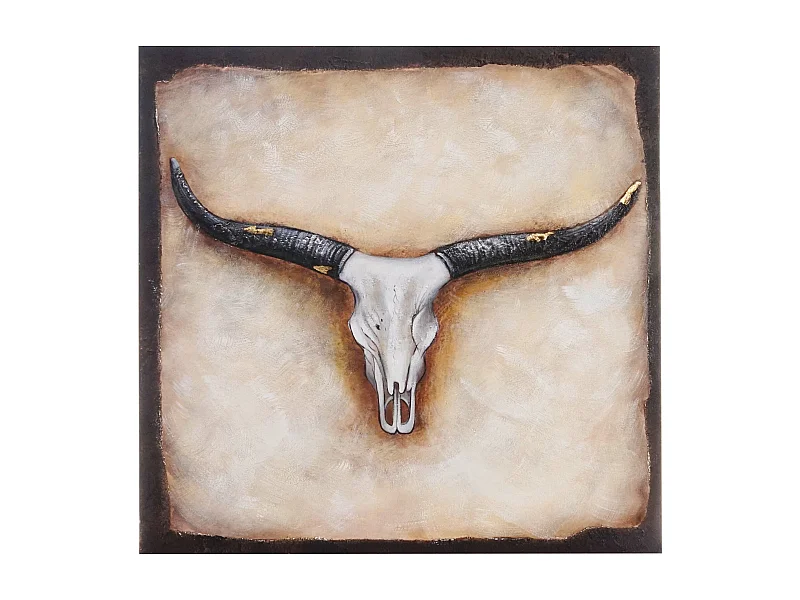 Peinture à l'huile réalisée à la main représentant un taureau