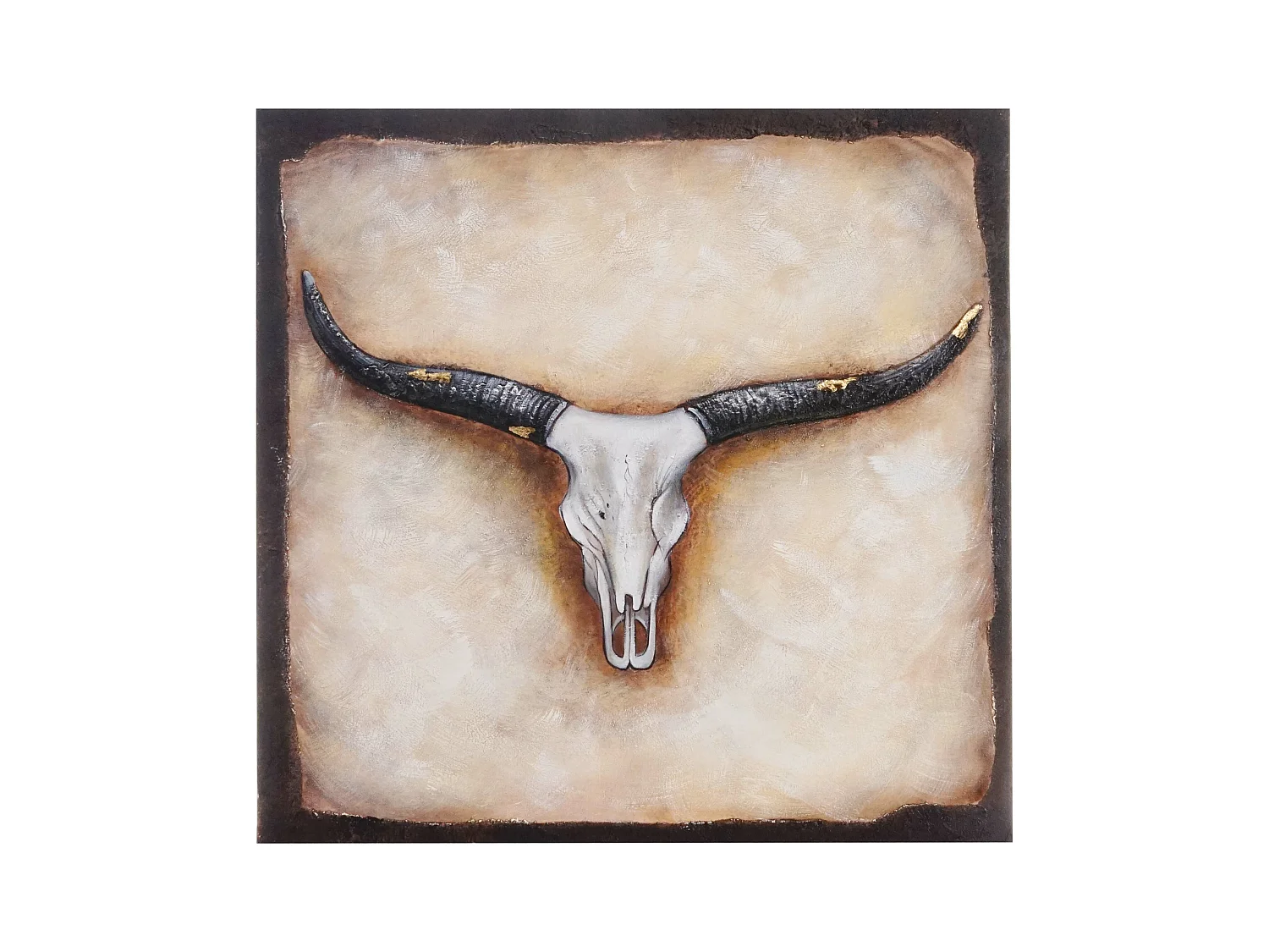 Peinture à l'huile réalisée à la main représentant un taureau