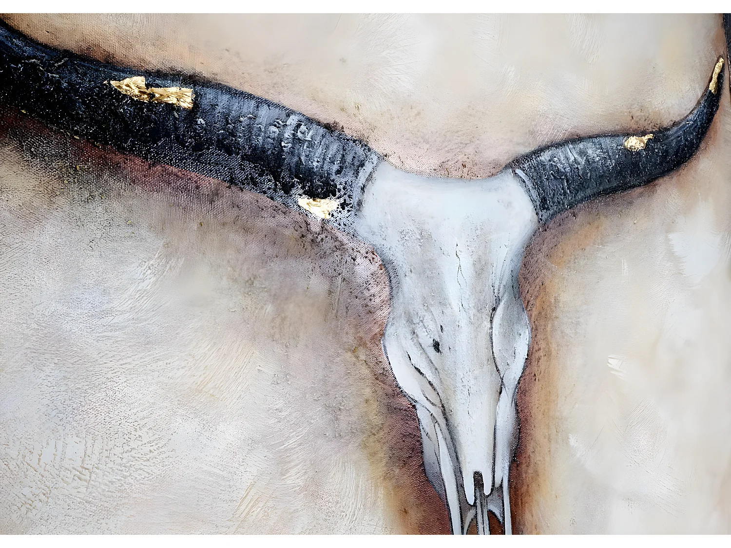 Peinture à l'huile réalisée à la main représentant un taureau