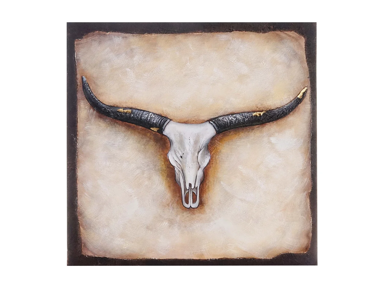 Peinture à l'huile réalisée à la main représentant un taureau