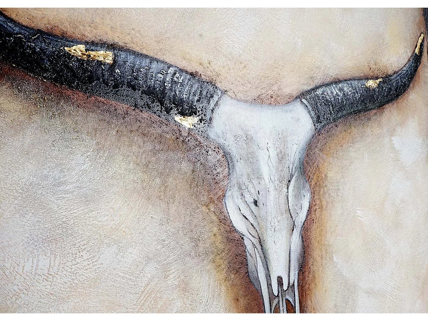 Peinture à l'huile réalisée à la main représentant un taureau