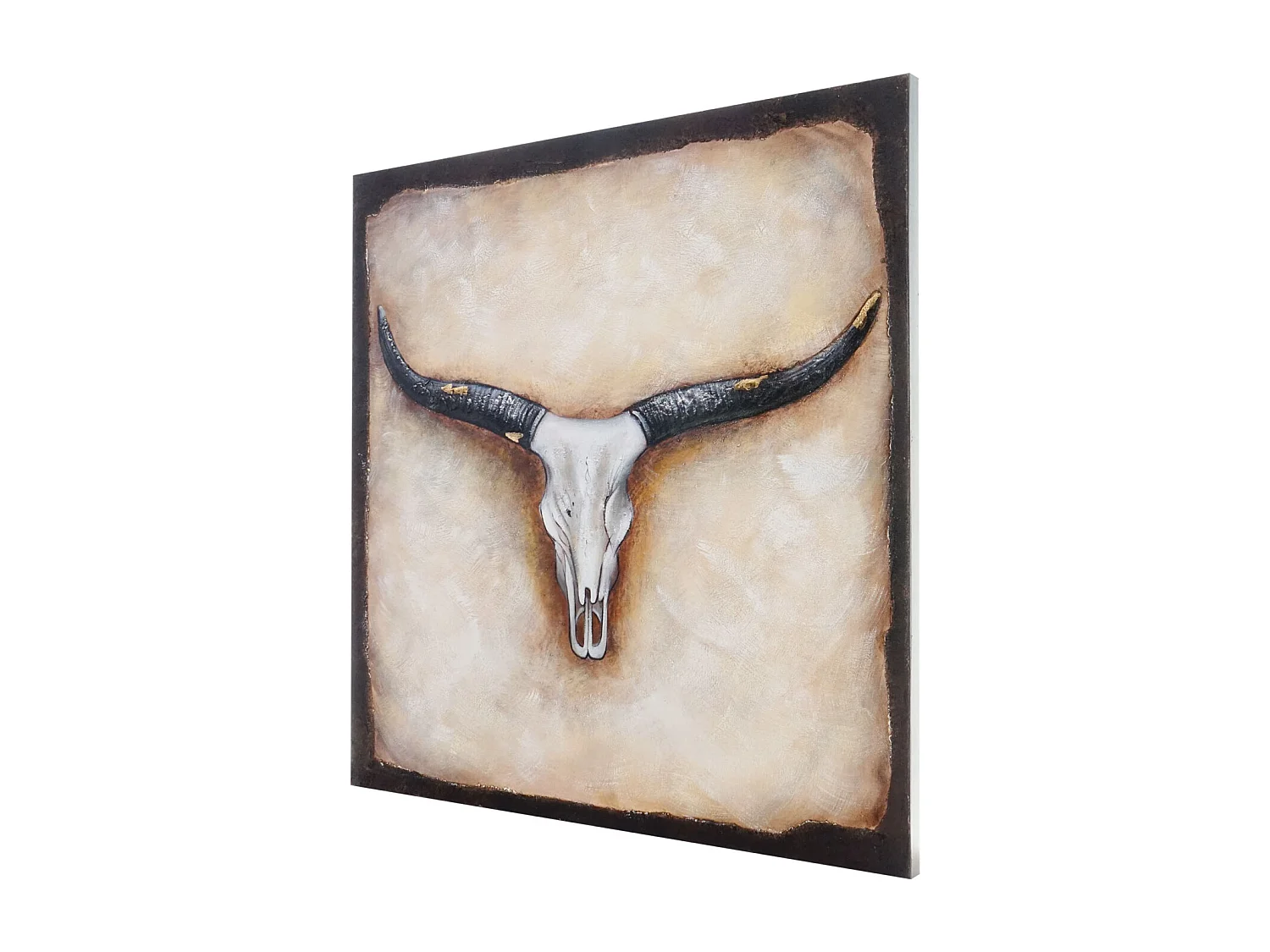 Peinture à l'huile réalisée à la main représentant un taureau