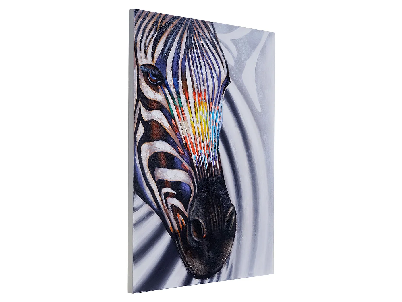 Olieverfschilderij Zebrahoofd, handgeschilderd