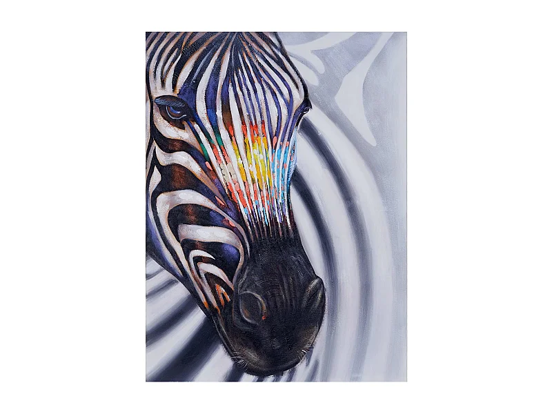 Ölgemälde Zebrakopf handgemalt