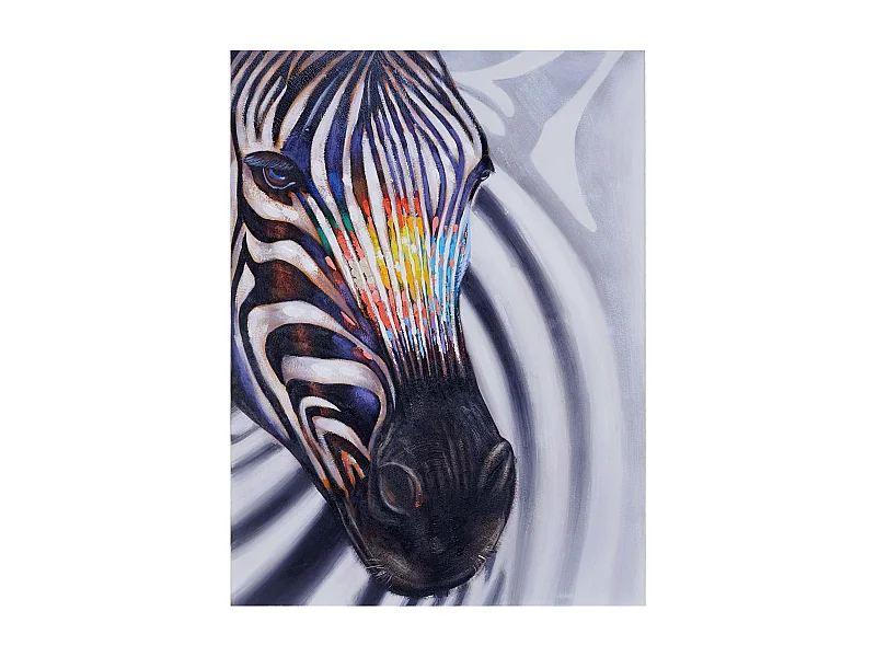 Ölgemälde Zebrakopf handgemalt