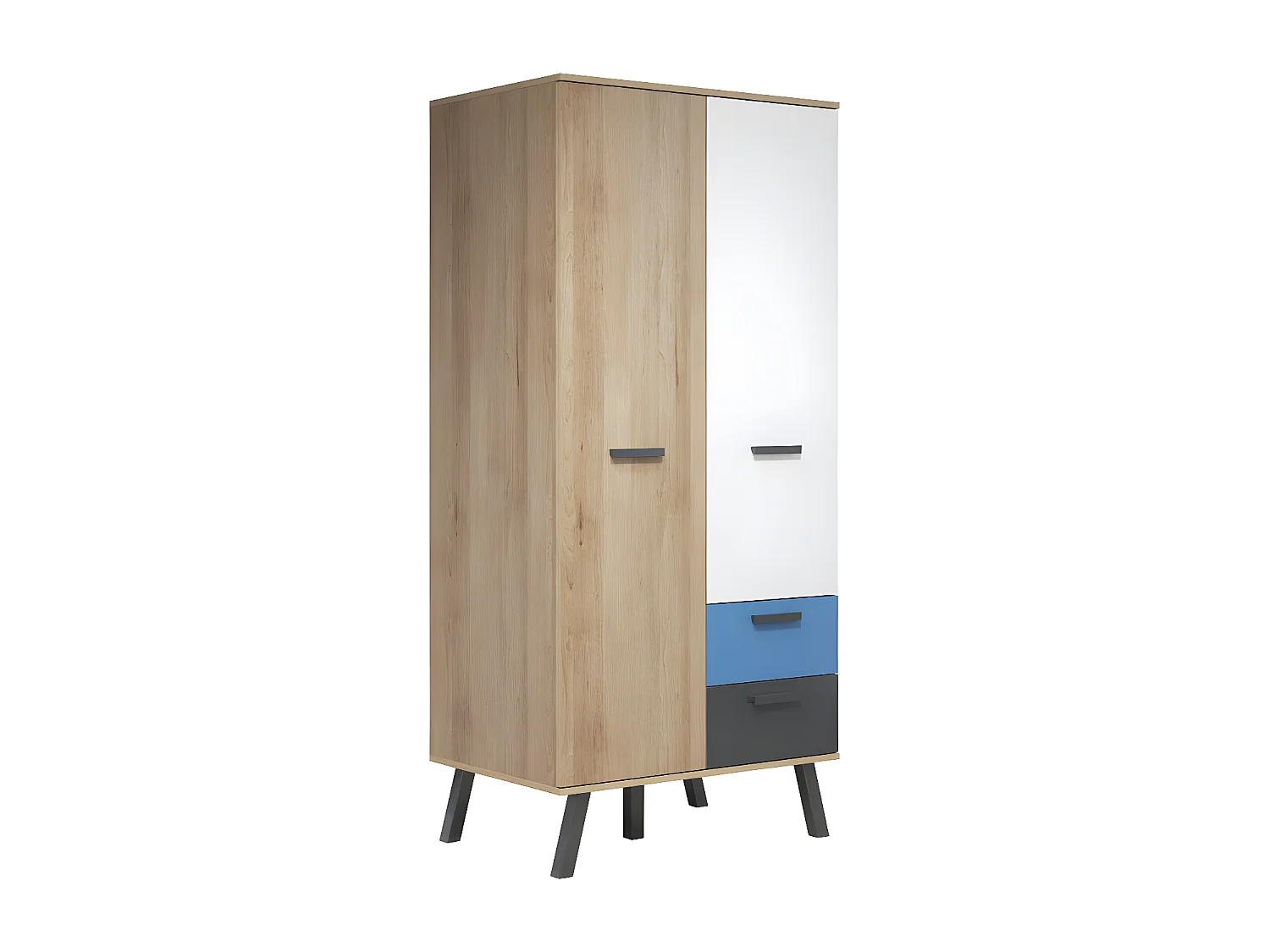 MatsColor Kleiderschrank Kinderzimmer 2 Türen, 2 Schubladen, Buche dekor.