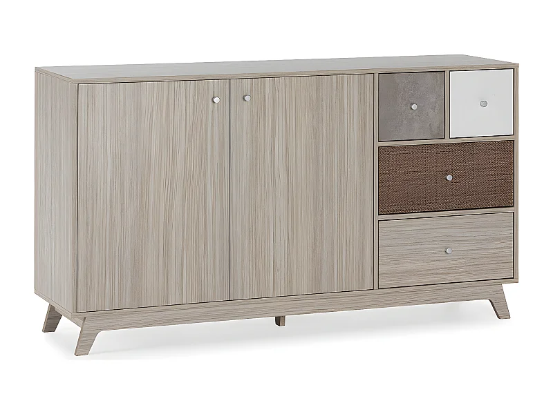 Credenza Maia 2 ante 4 cassetti multicolore