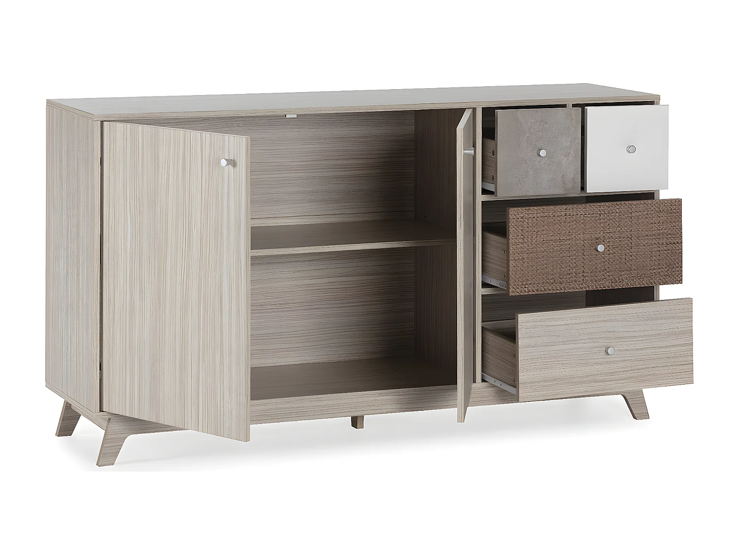 Credenza Maia 2 ante 4 cassetti multicolore