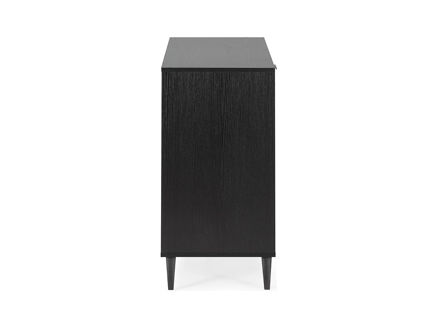 Buffet Denis 3 portes 1 trou, couleur Noir/Bois