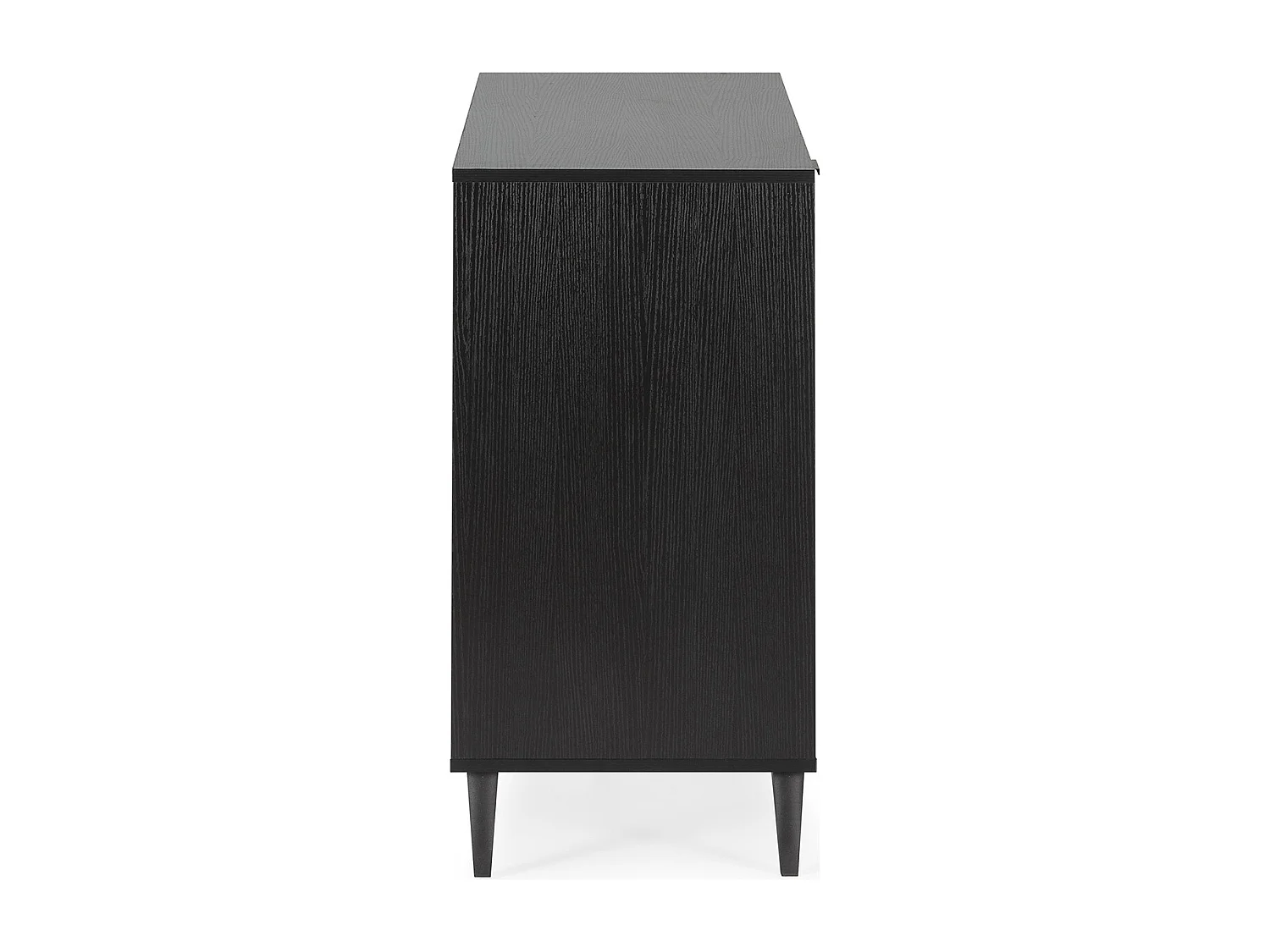 Buffet Denis 3 portes 1 trou, couleur Noir/Bois