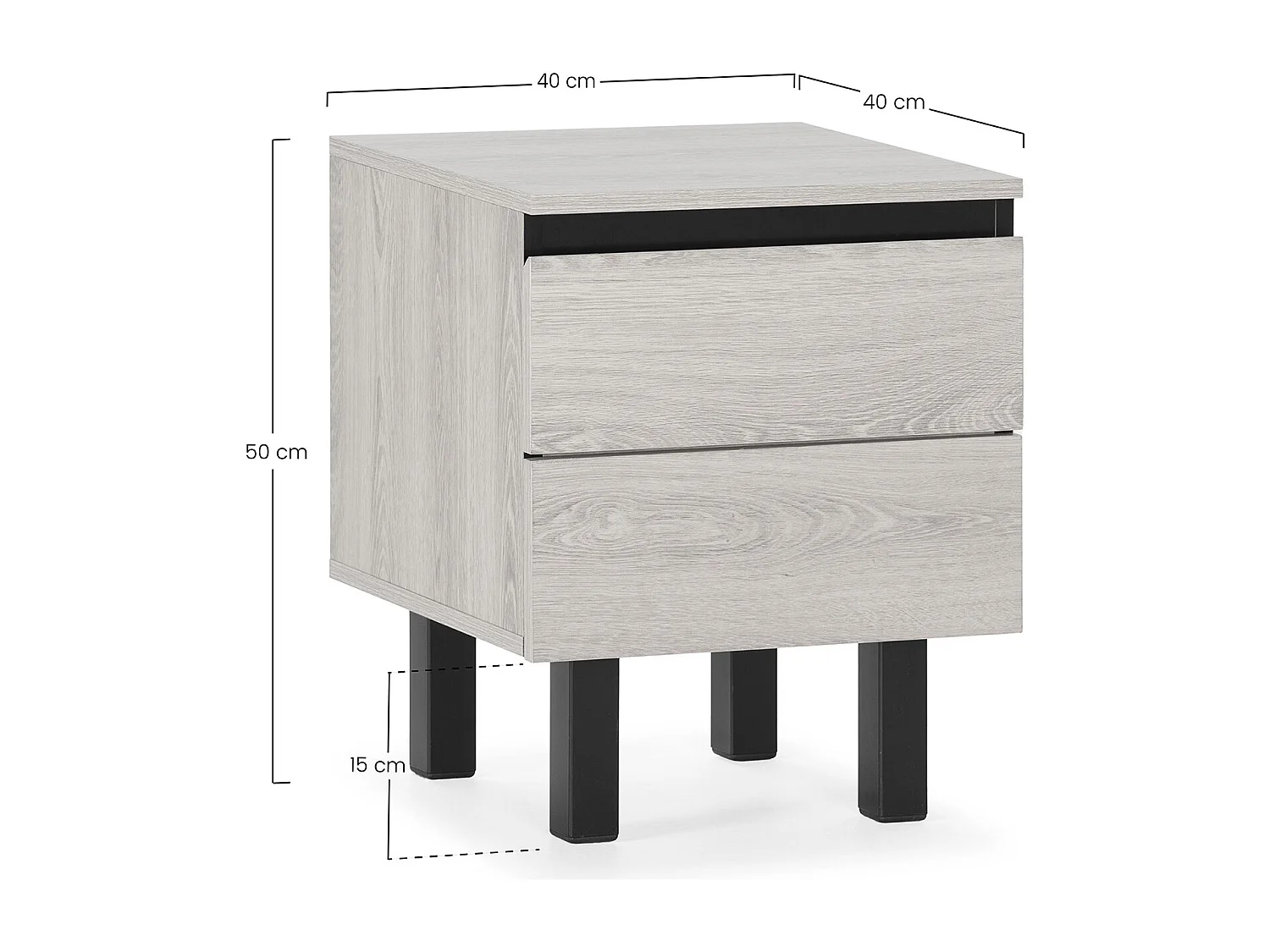 Nachttisch Molina 2 schubladen eichefarben