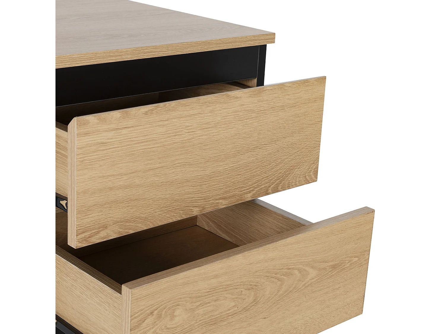 Table de chevet Molina 2 tiroirs couleur chêne