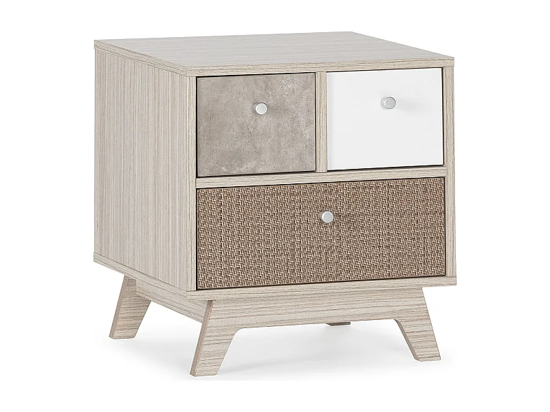 Mesa de cabeceira Maia 3 gavetas multicoloridas