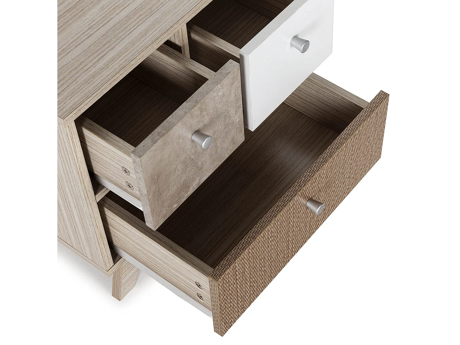 Comodino Maia 3 cassetti multicolore