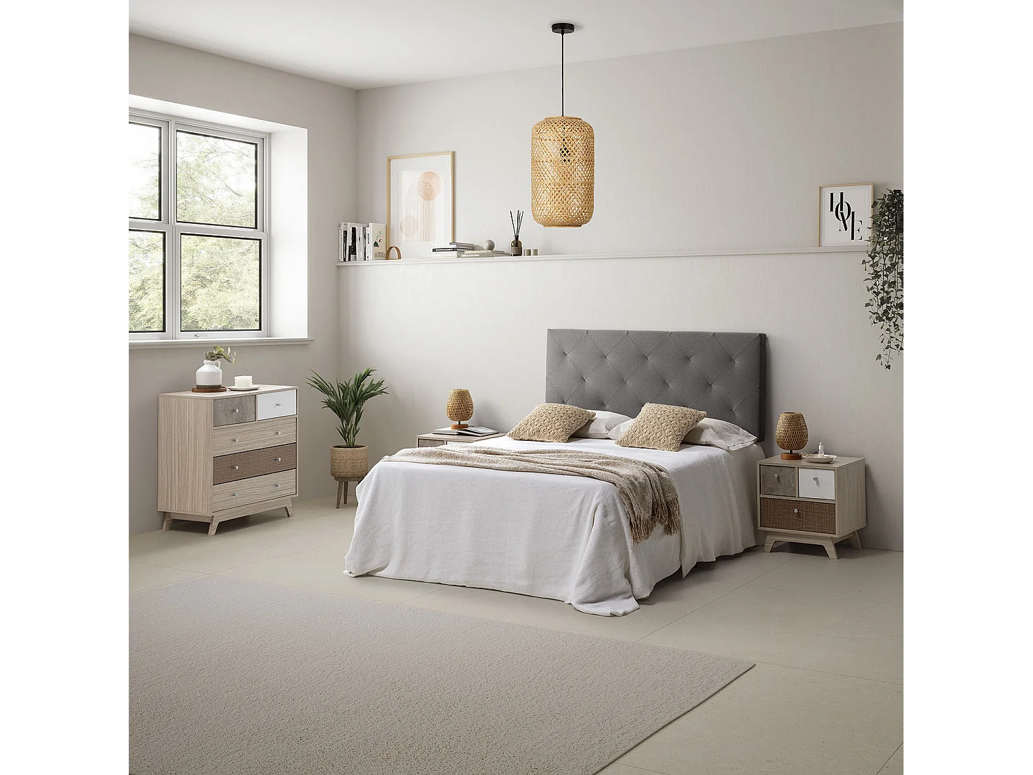 Comodino Maia 3 cassetti multicolore