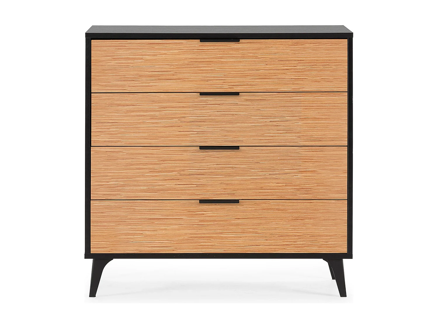 Cassettiera Denis 4 cassetti colore Nero/Legno