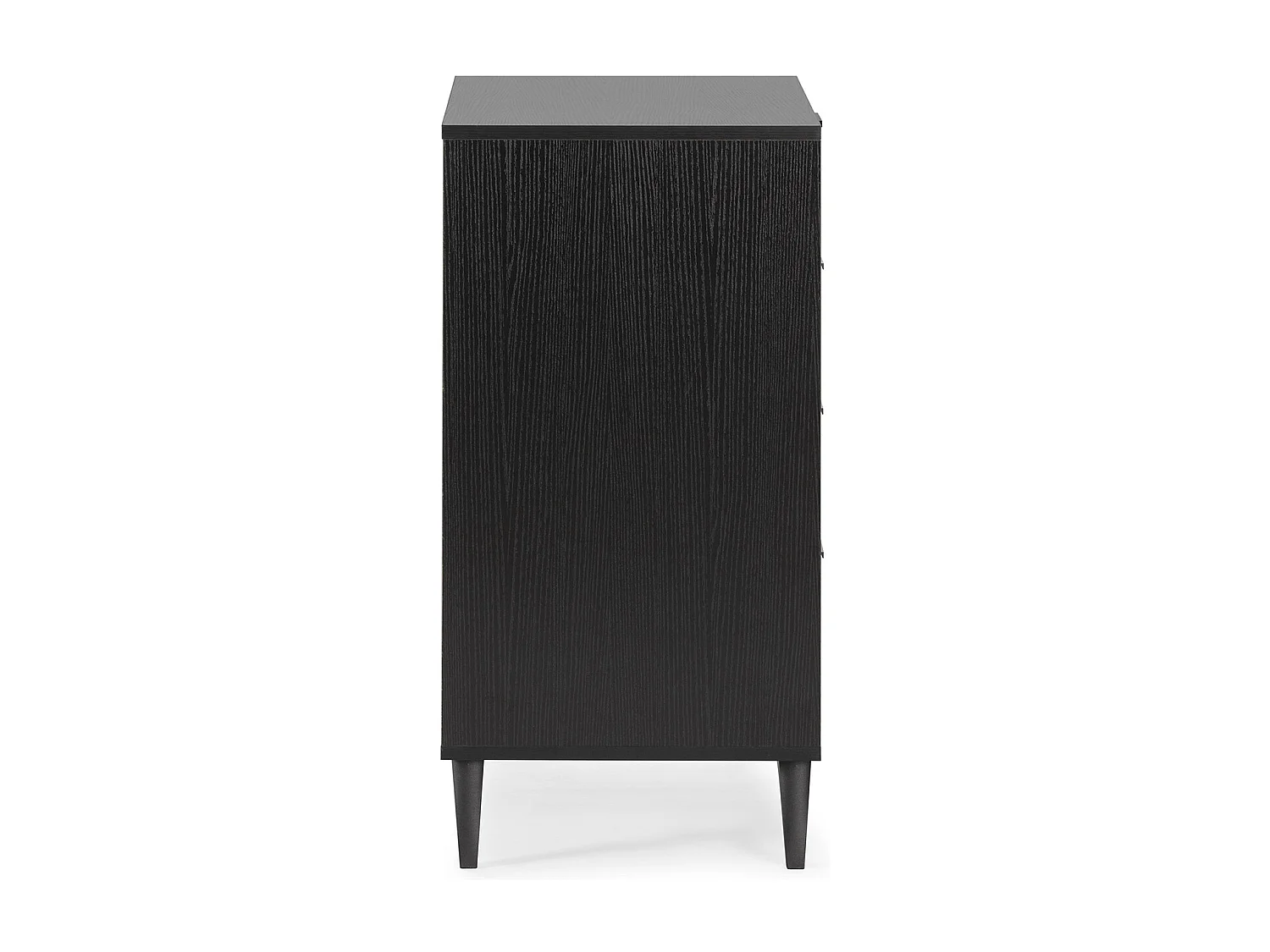 Commode de nuit Denis 4 tiroirs couleur Noir/Bois