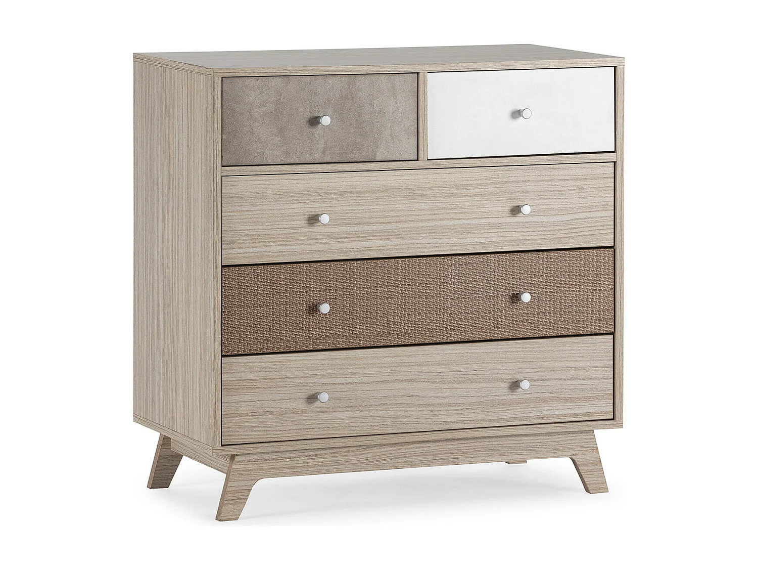 Commode de nuit Maia 5 tiroirs multicolores