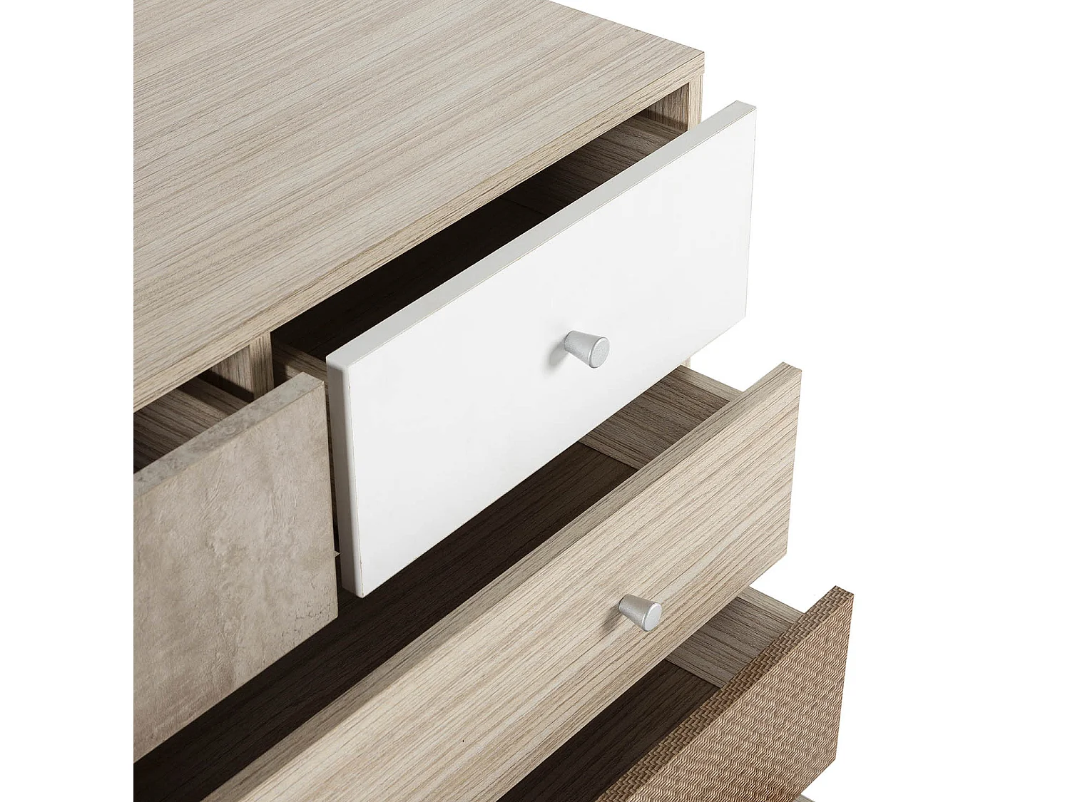 Commode de nuit Maia 5 tiroirs multicolores