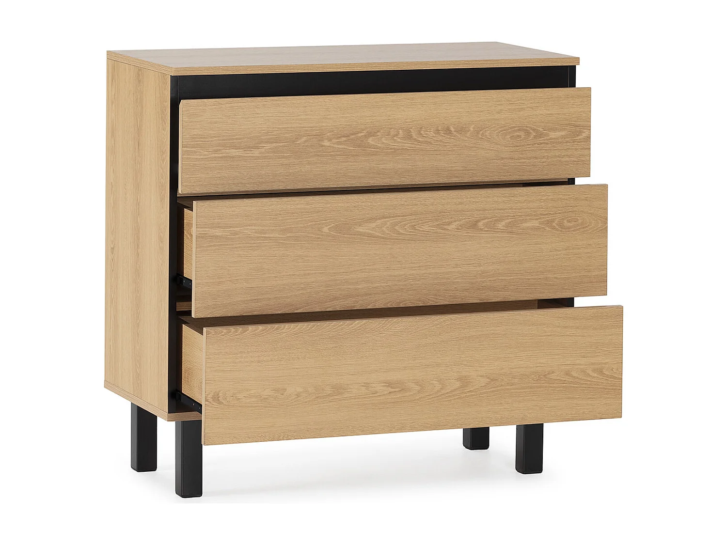 Kommode Molina 3 schubladen eichefarben