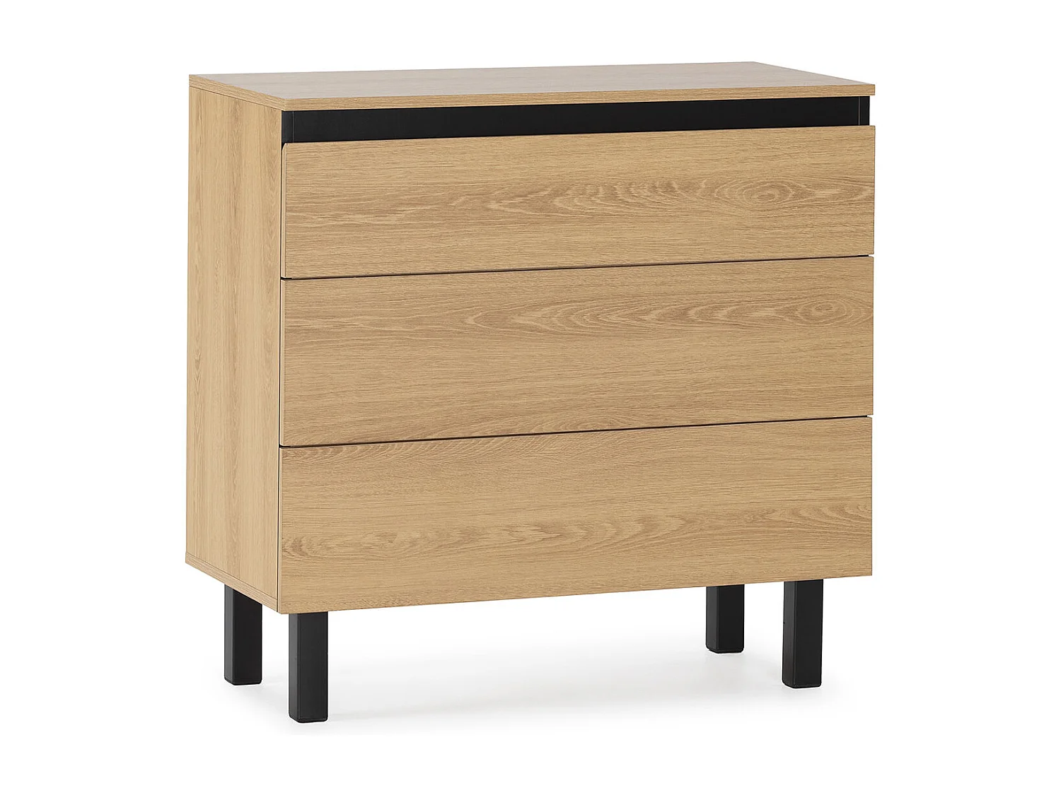 Commode de nuit Molina 3 tiroirs couleur chêne