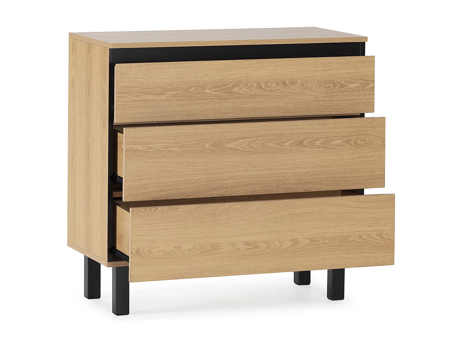 Commode de nuit Molina 3 tiroirs couleur chêne