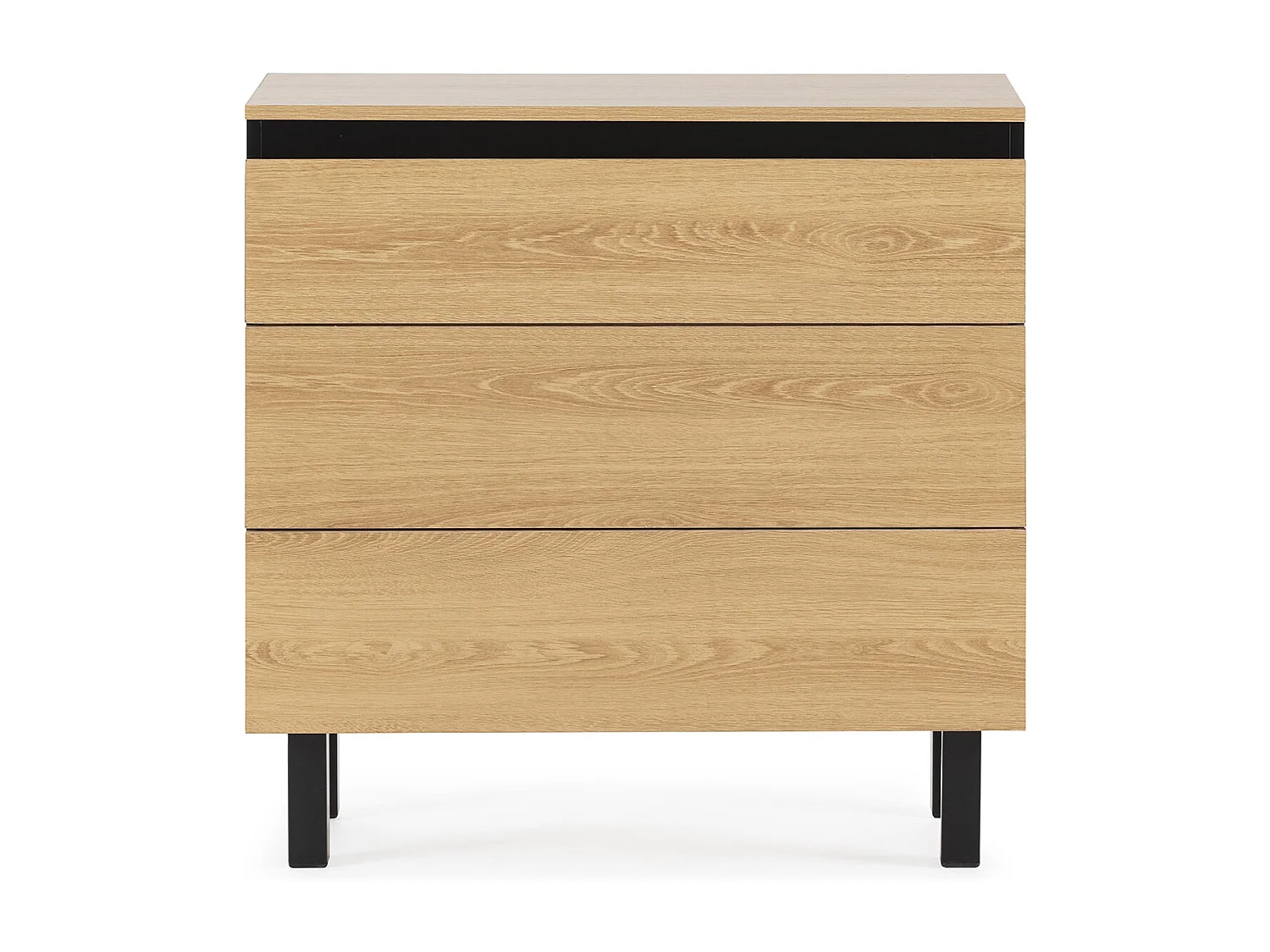 Commode de nuit Molina 3 tiroirs couleur chêne